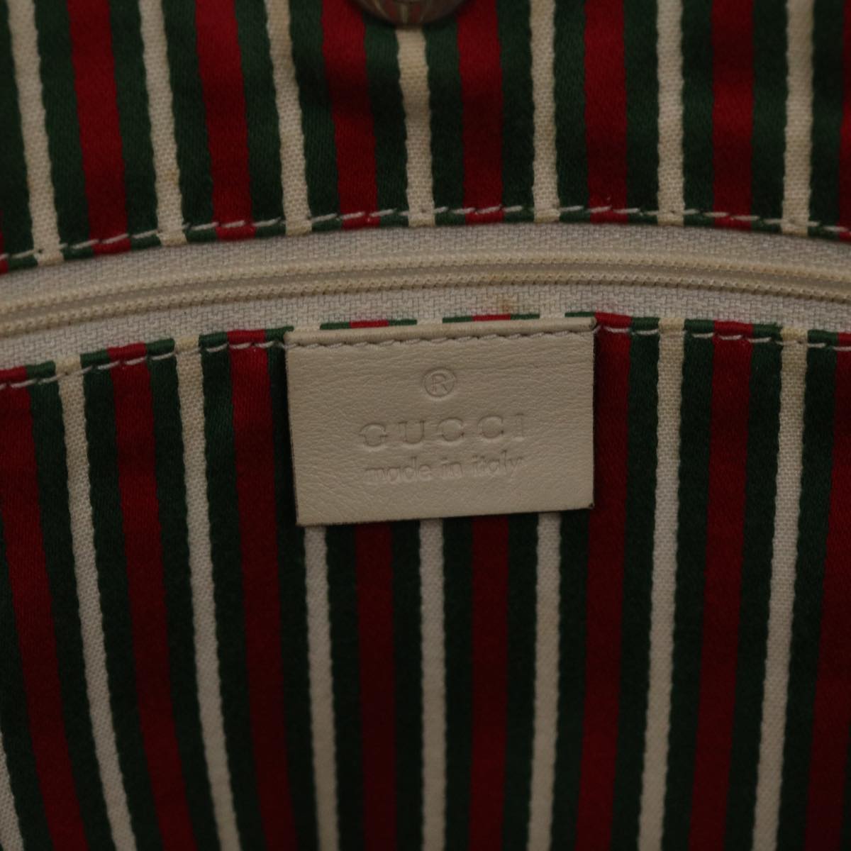 GUCCI GG Canvas Tote Bag Beige White  49055
