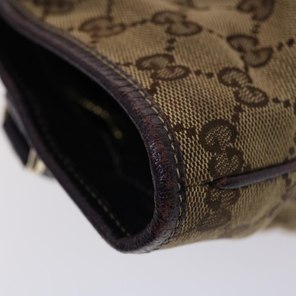 GUCCI GG Canvas Jackie Tote Bag Beige Purple  49056