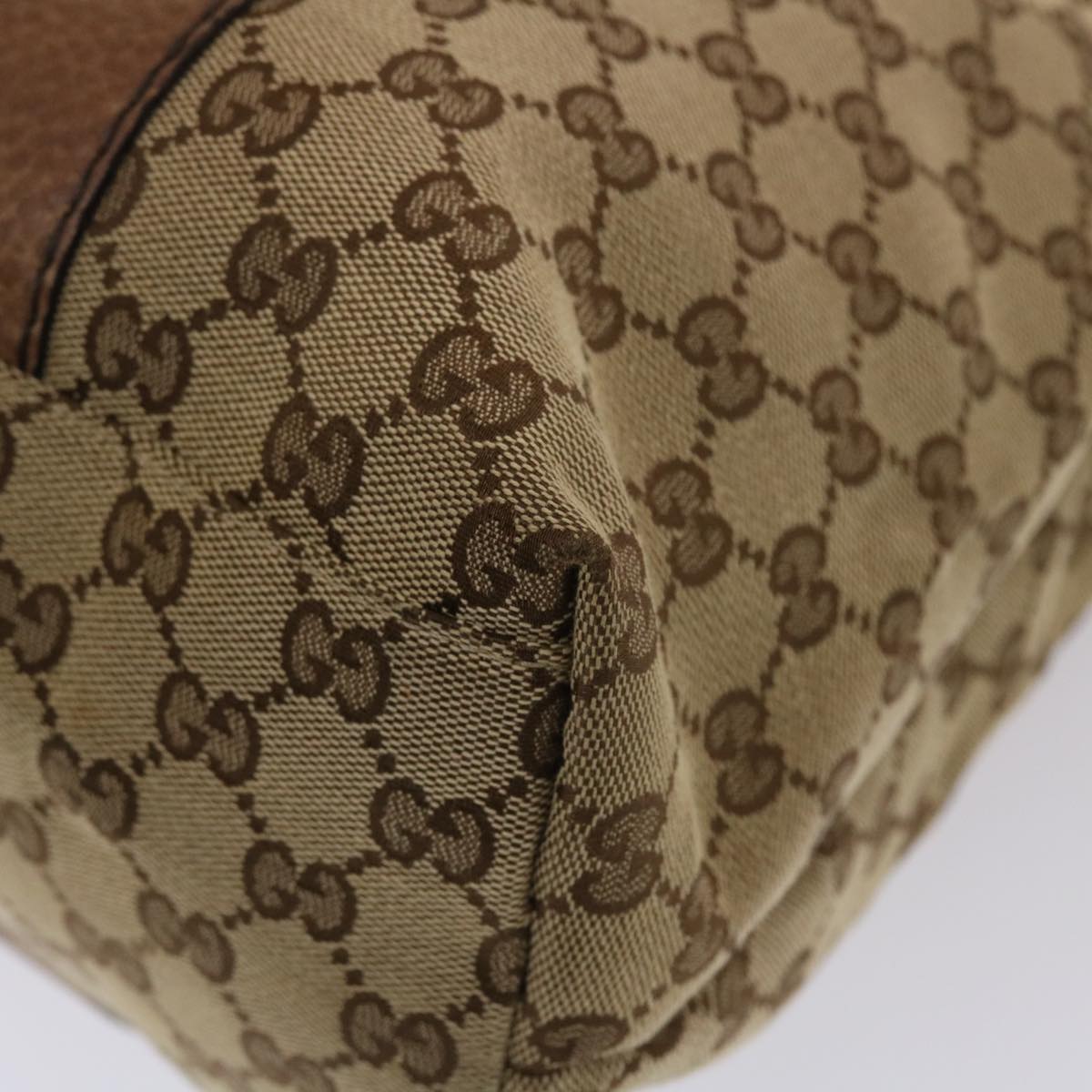 GUCCI GG Canvas Bamboo Tote Bag Beige Brown  49058