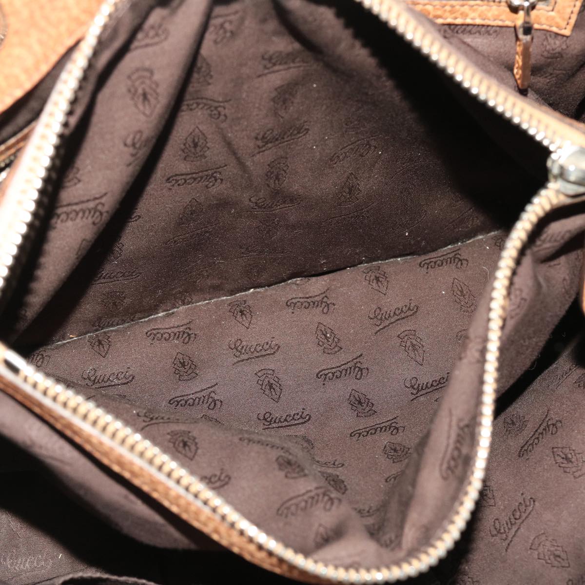 GUCCI GG Canvas Bamboo Tote Bag Beige Brown  49058