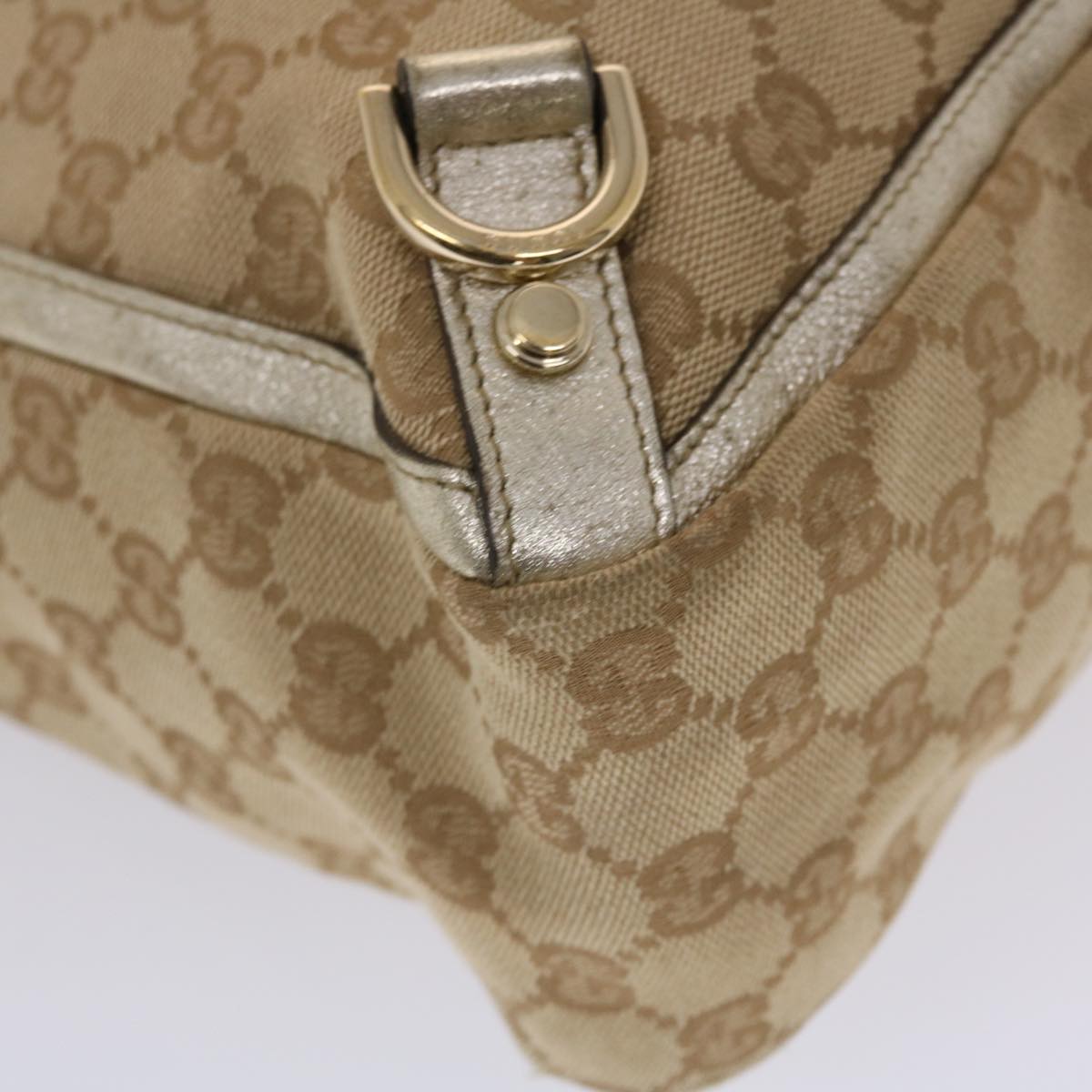GUCCI GG Canvas Tote Bag Beige Gold  49062