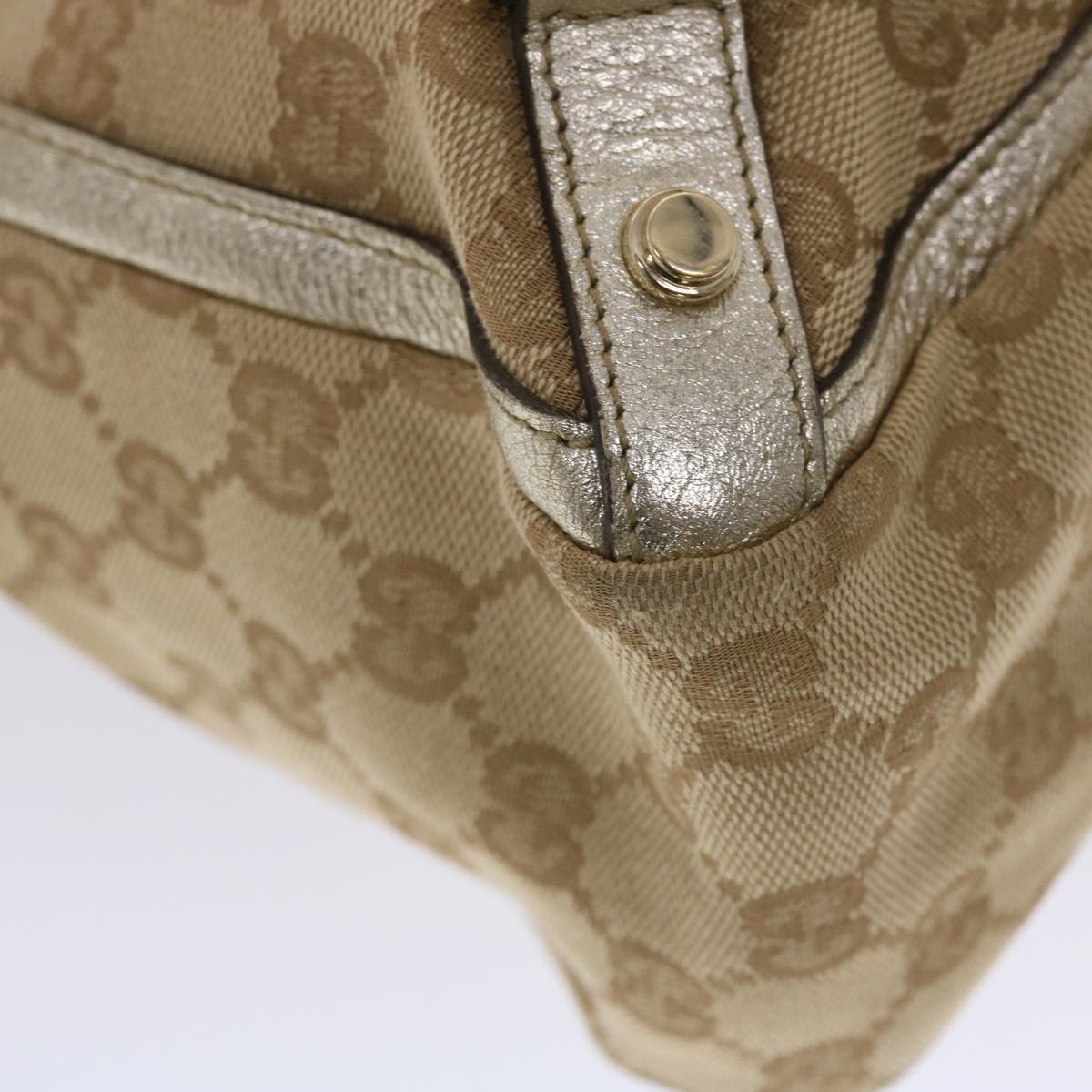 GUCCI GG Canvas Tote Bag Beige Gold  49062