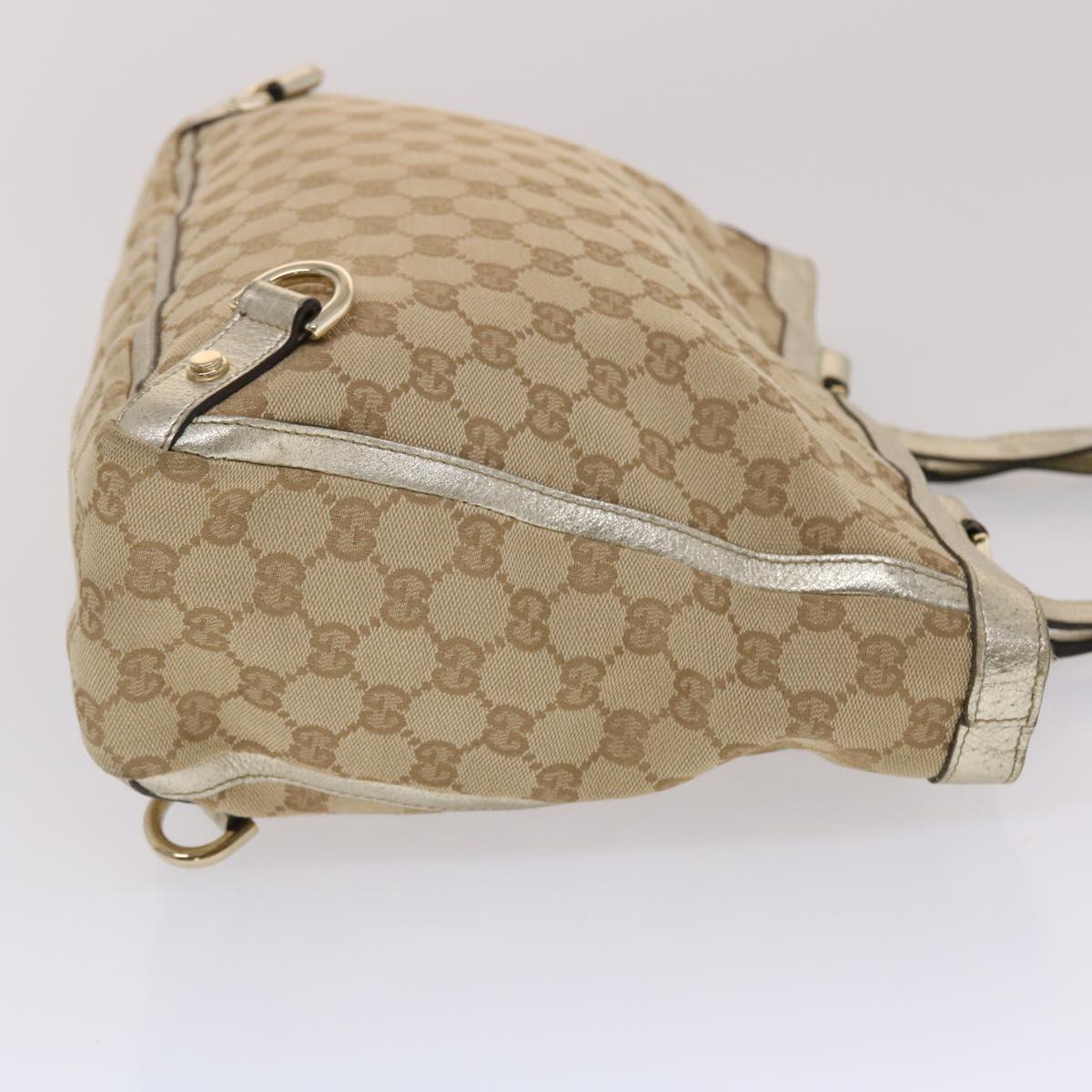 GUCCI GG Canvas Tote Bag Beige Gold  49062