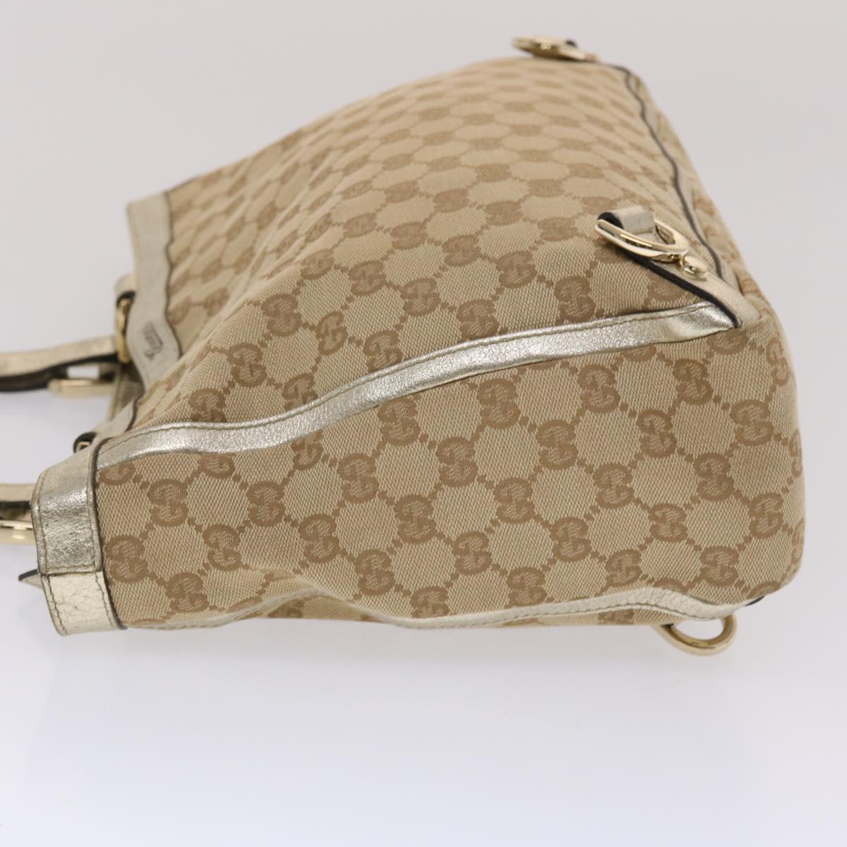 GUCCI GG Canvas Tote Bag Beige Gold  49062