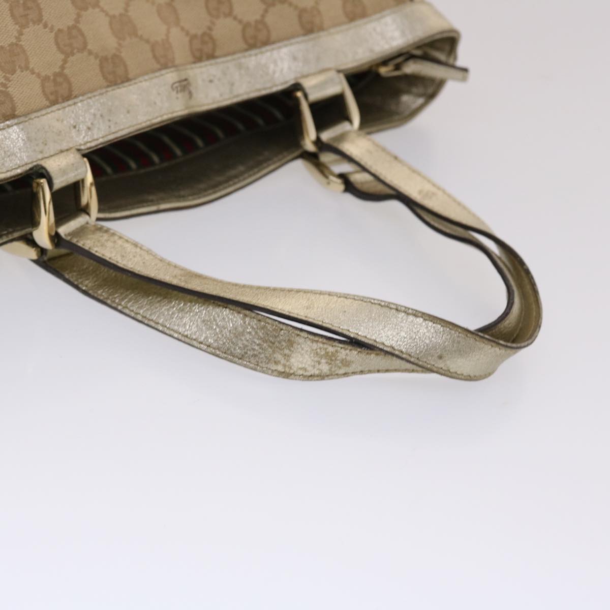 GUCCI GG Canvas Tote Bag Beige Gold  49062