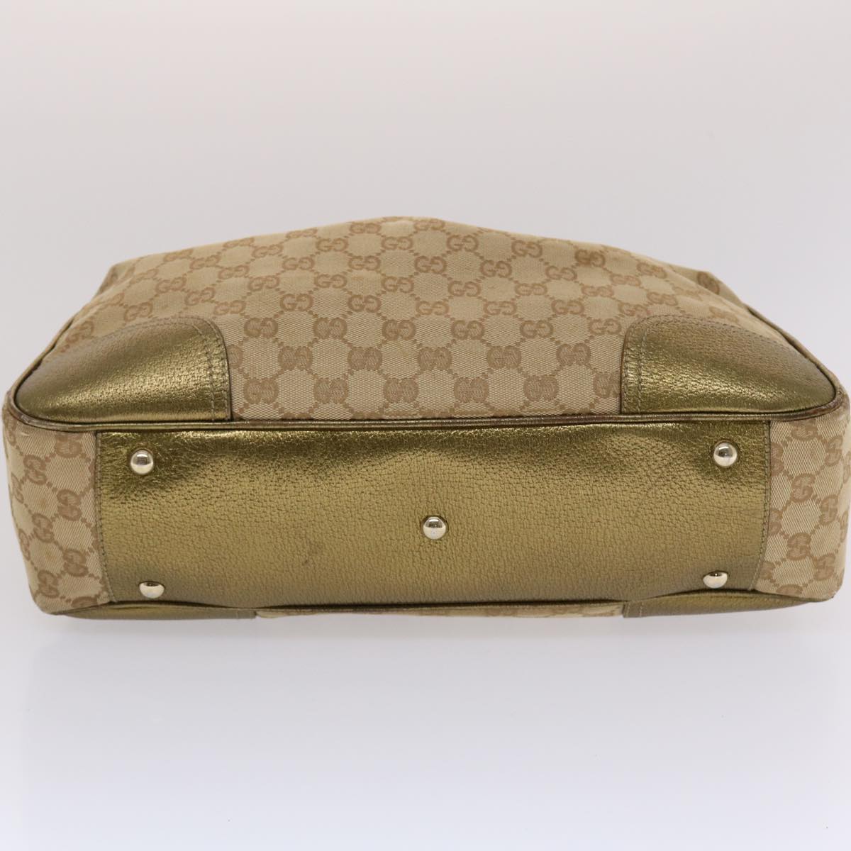 GUCCI GG Canvas Shoulder Bag Beige Gold  49063