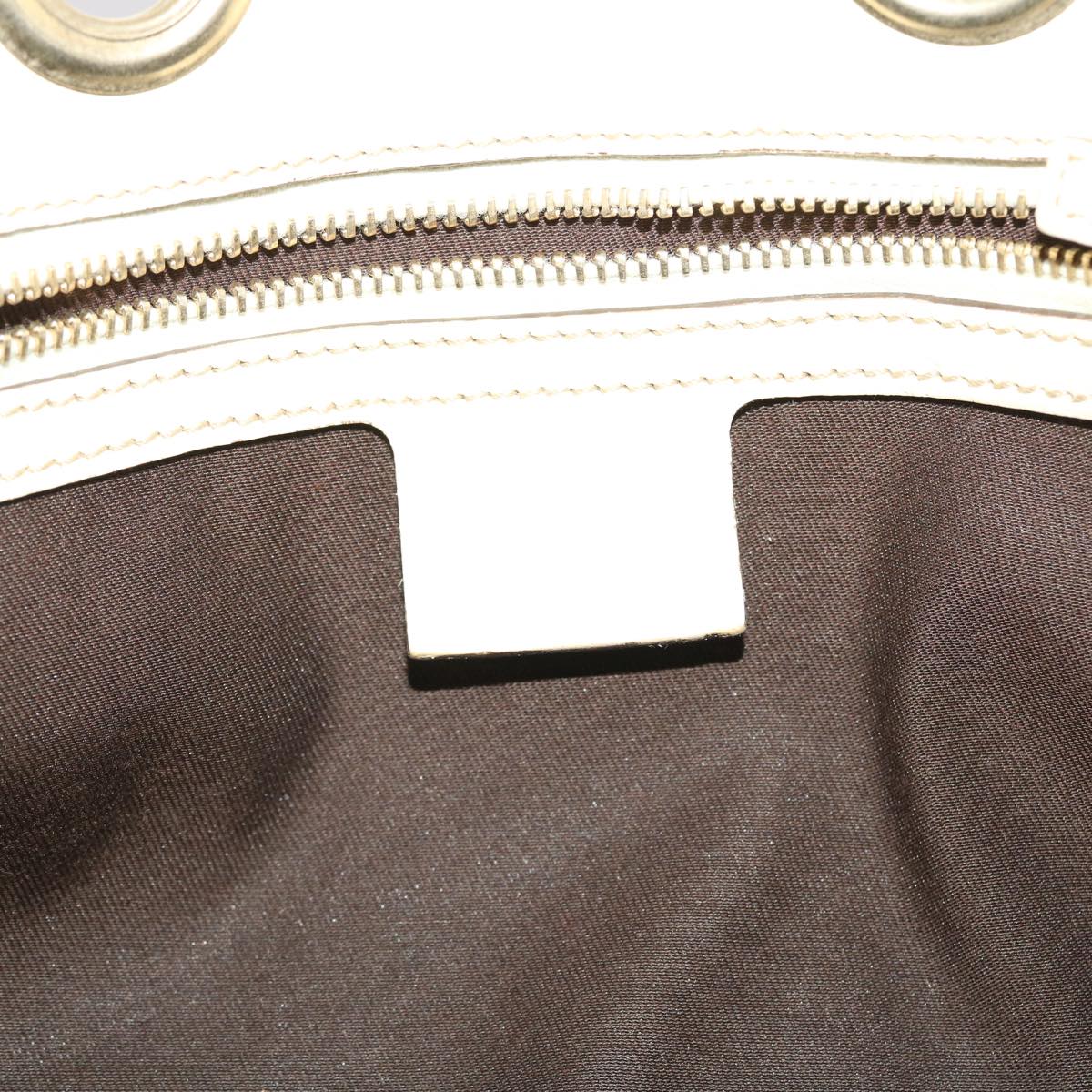 GUCCI GG Canvas Tote Bag Canvas Leather Beige White 162879  49289