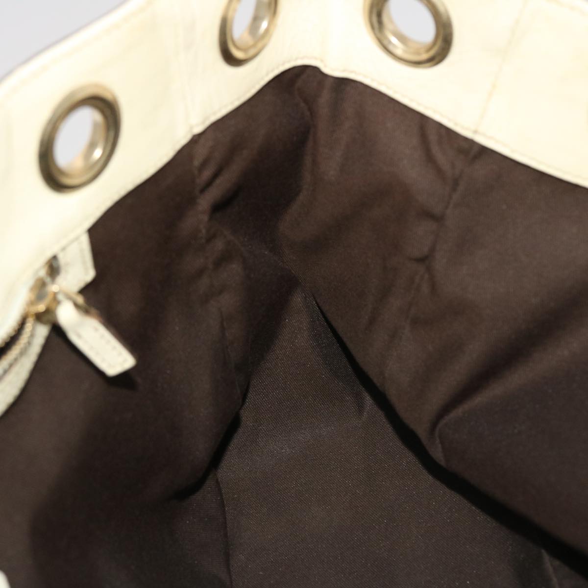 GUCCI GG Canvas Tote Bag Canvas Leather Beige White 162879  49289