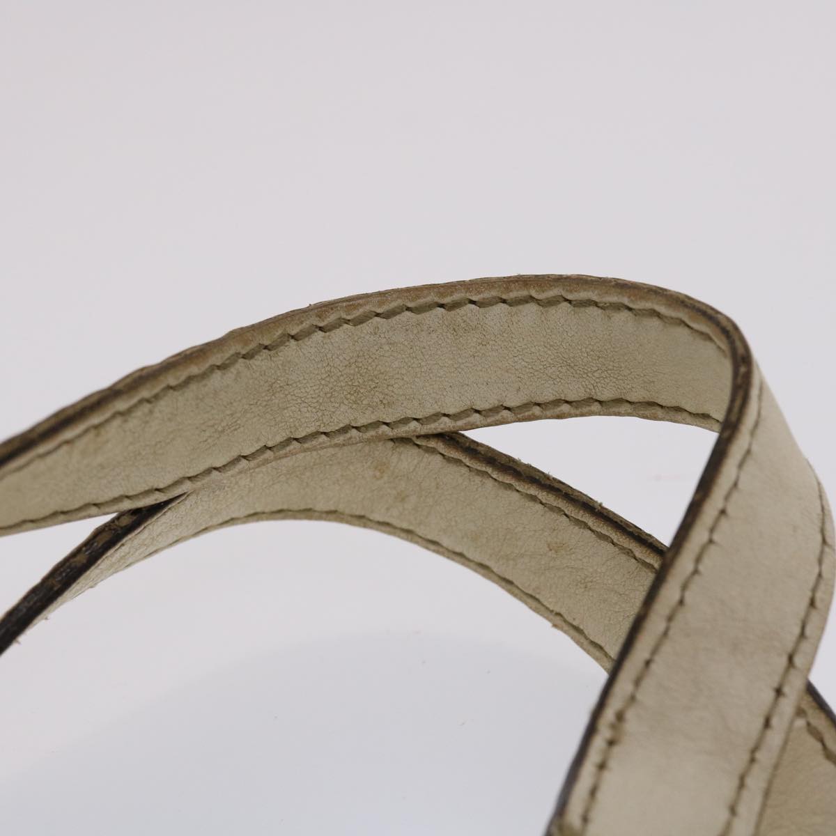 GUCCI GG Canvas Tote Bag Canvas Leather Beige White 162879  49289