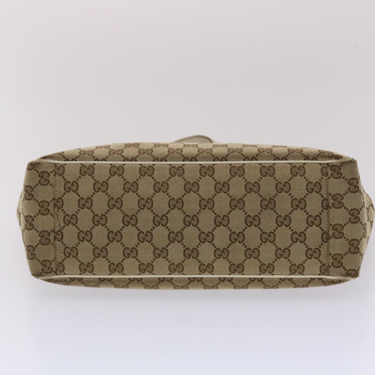 GUCCI GG Canvas Tote Bag Canvas Leather Beige White 162879  49289