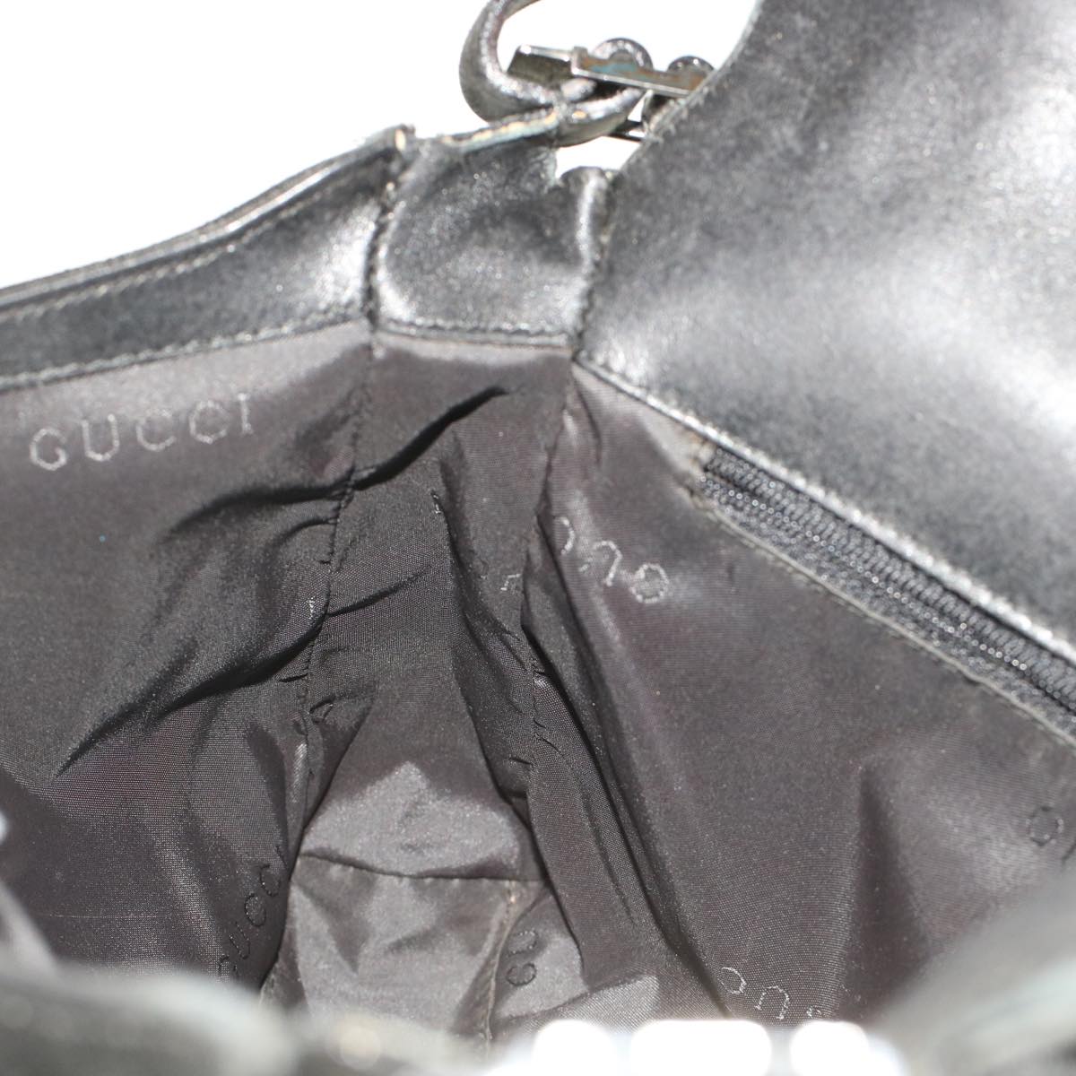 GUCCI Shoulder Bag Suede Black  49411