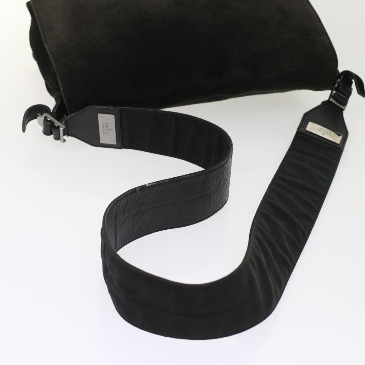 GUCCI Shoulder Bag Suede Black  49411