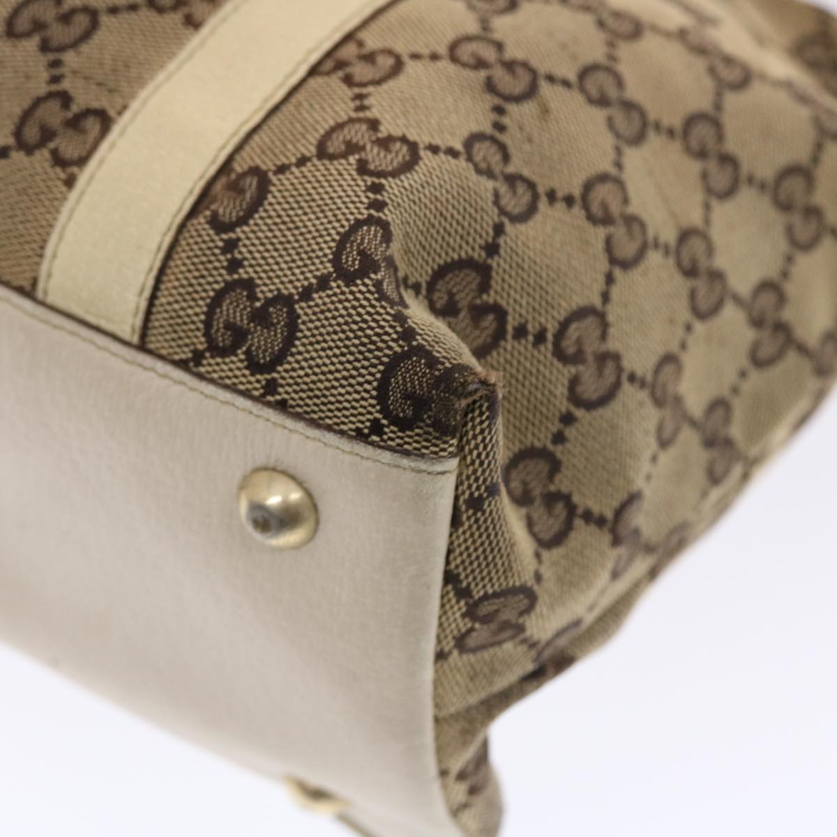 GUCCI GG Canvas Shoulder Bag Leather Beige 141470  49445
