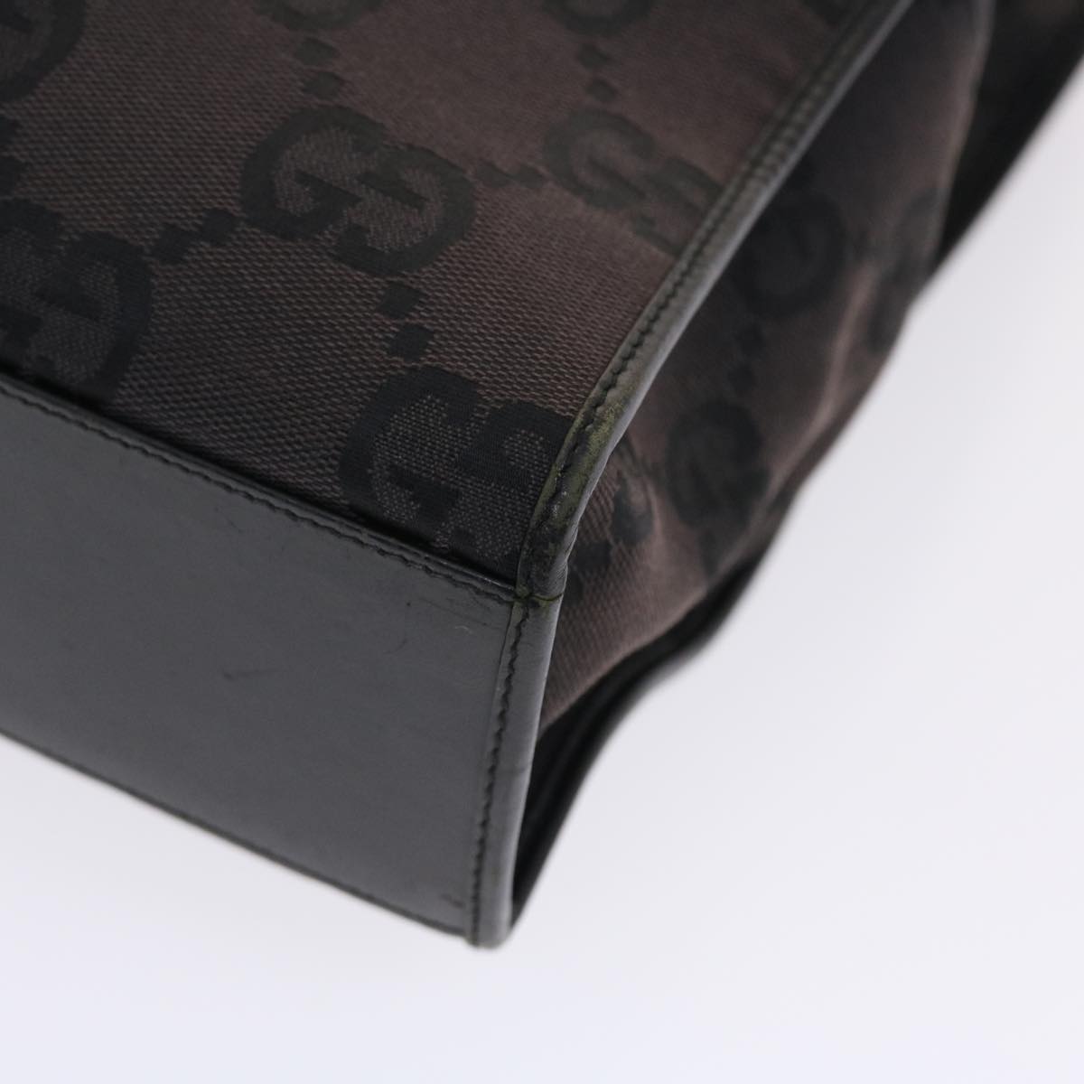 GUCCI GG Canvas Jackie Tote Bag Leather Black 00210643444  49600