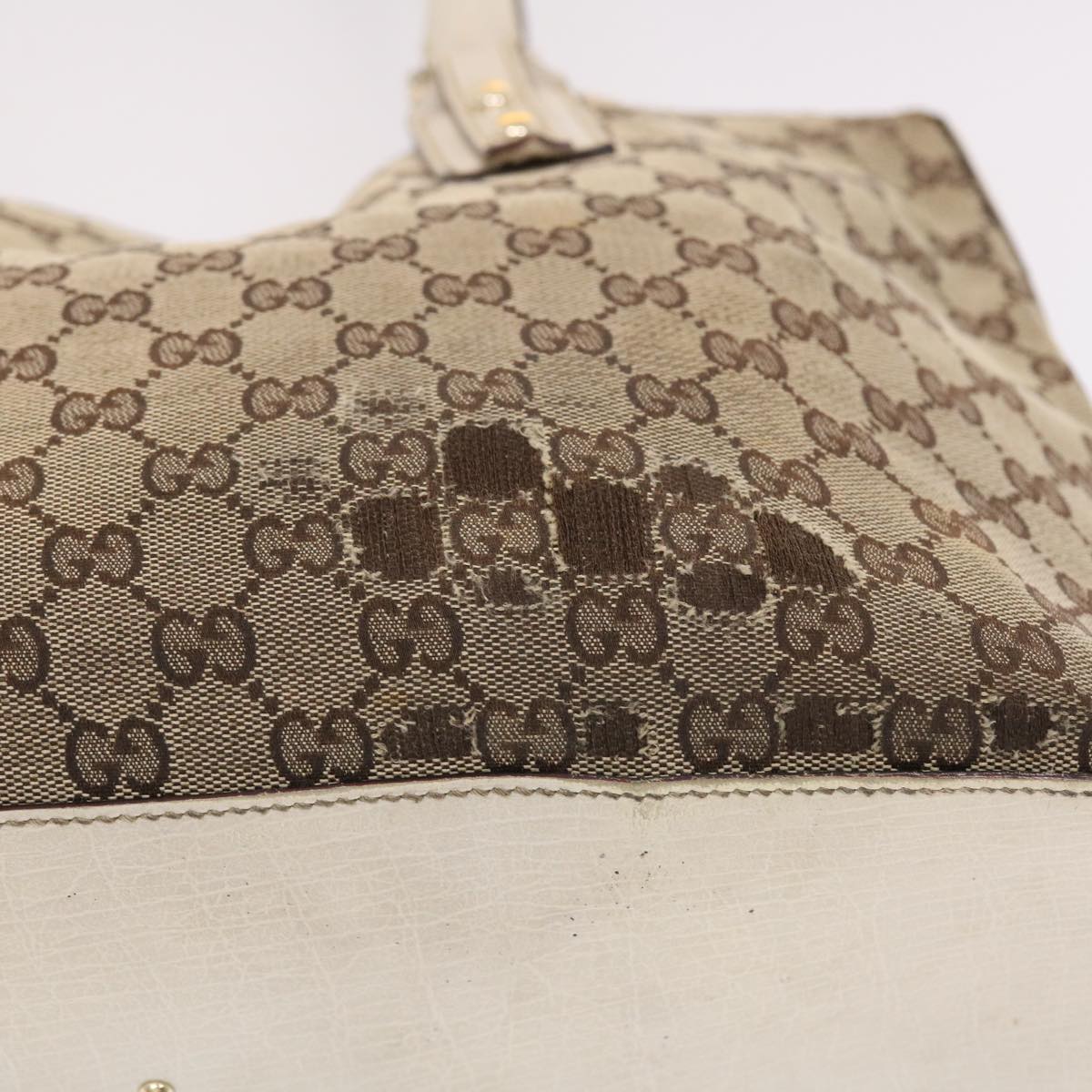 GUCCI GG Canvas Sherry Line Shoulder Bag Beige White 137385  49887