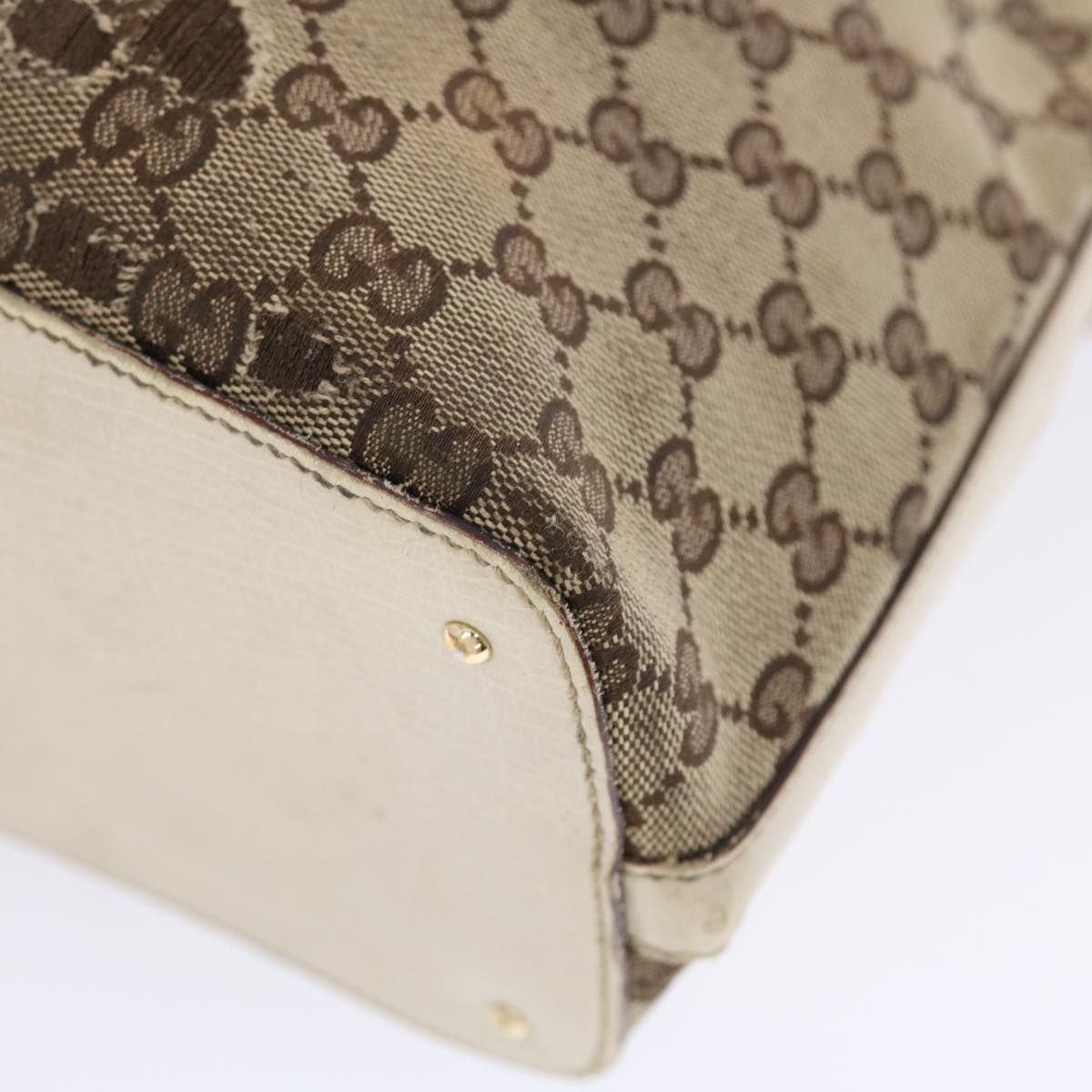 GUCCI GG Canvas Sherry Line Shoulder Bag Beige White 137385  49887