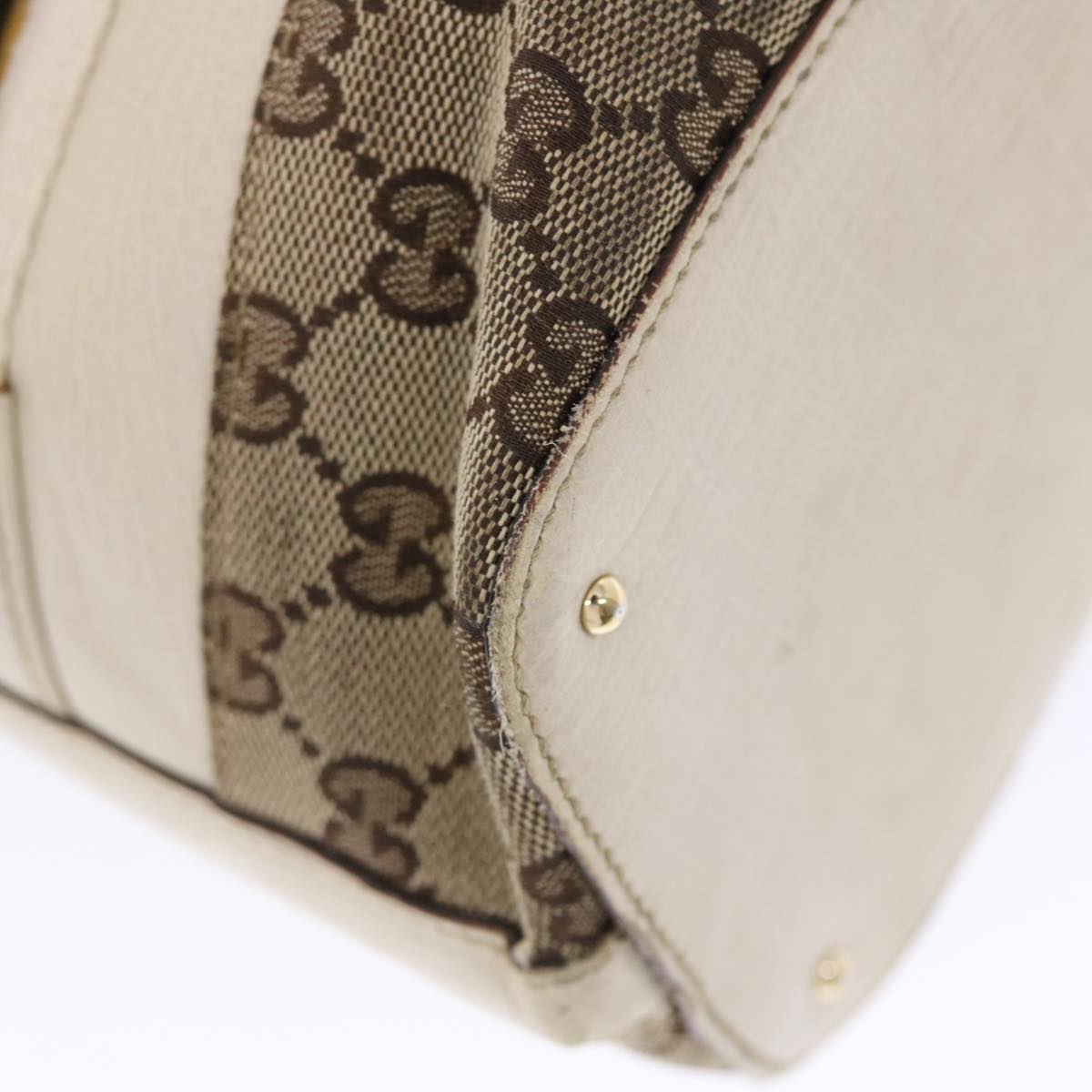GUCCI GG Canvas Sherry Line Shoulder Bag Beige White 137385  49887