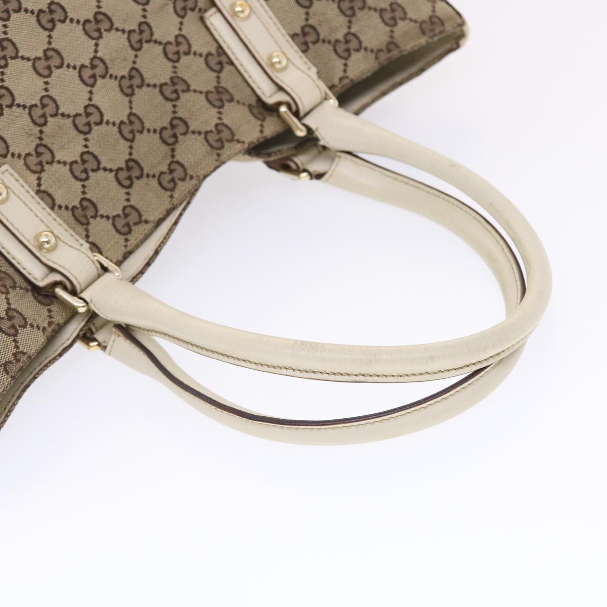 GUCCI GG Canvas Sherry Line Shoulder Bag Beige White 137385  49887