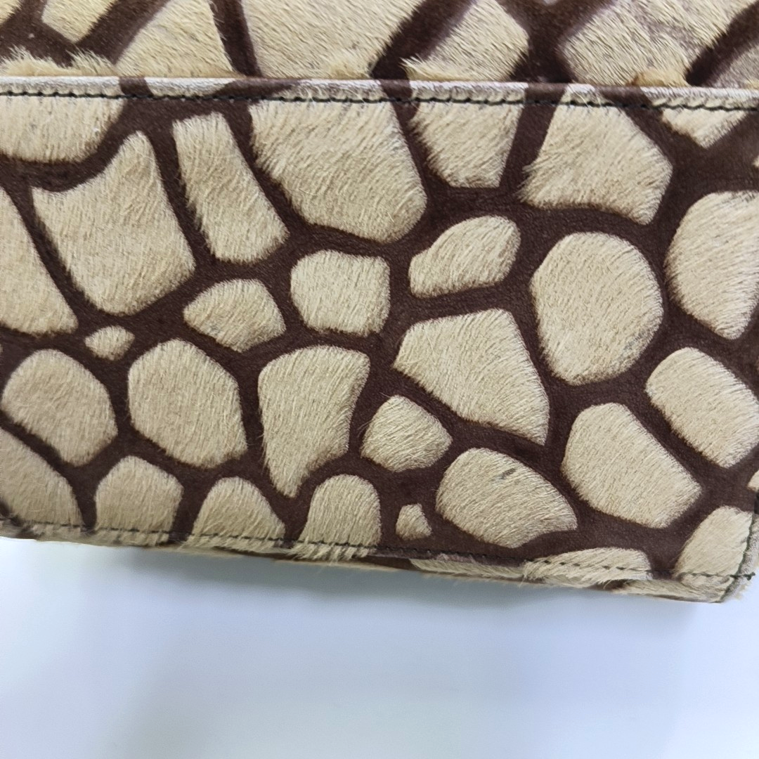 Chanel Brown Beige Giraffe Print Pony Hair Accordion 2.55 Reissue Shoulder bag