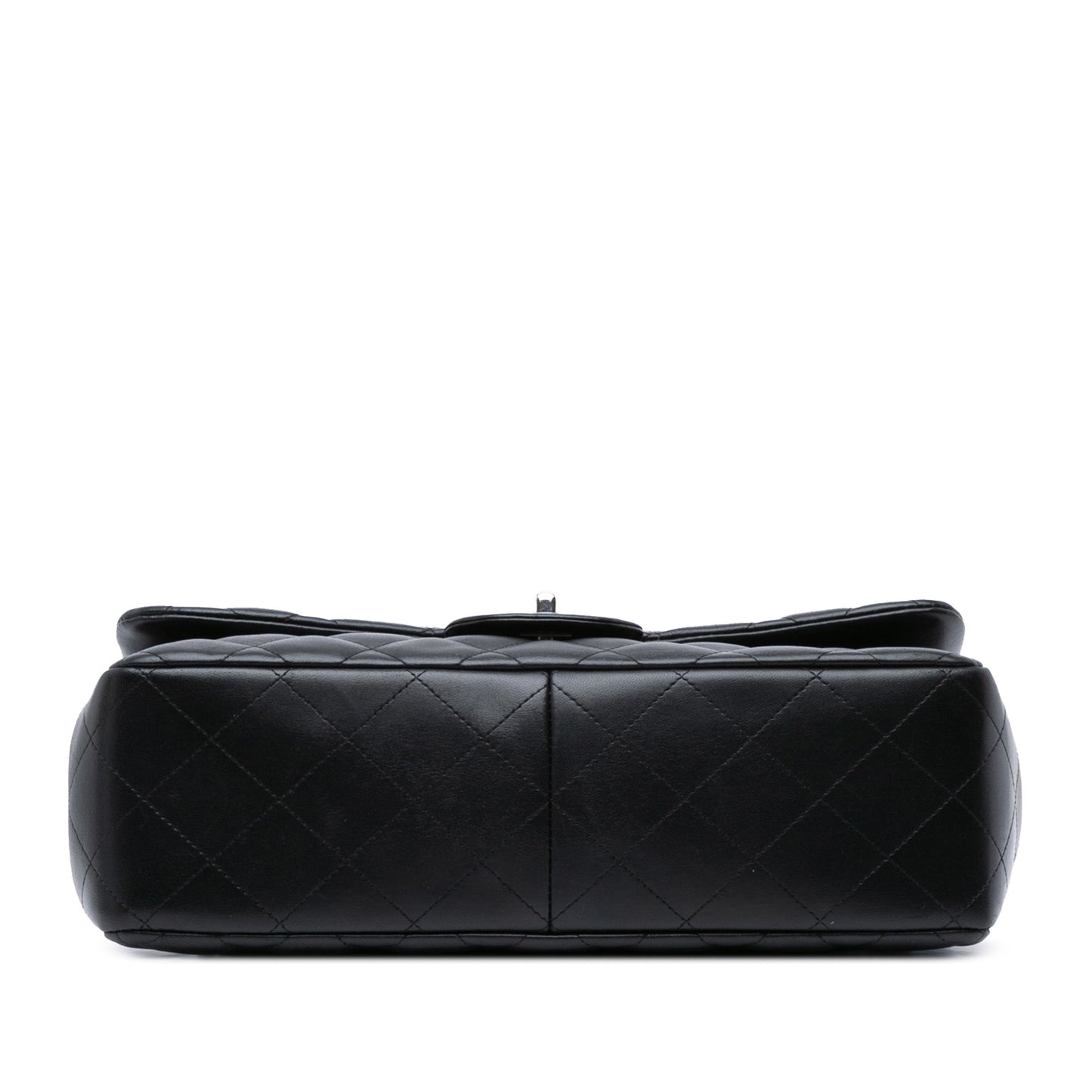 Black Chanel Jumbo Classic Lambskin Double Flap Shoulder Bag