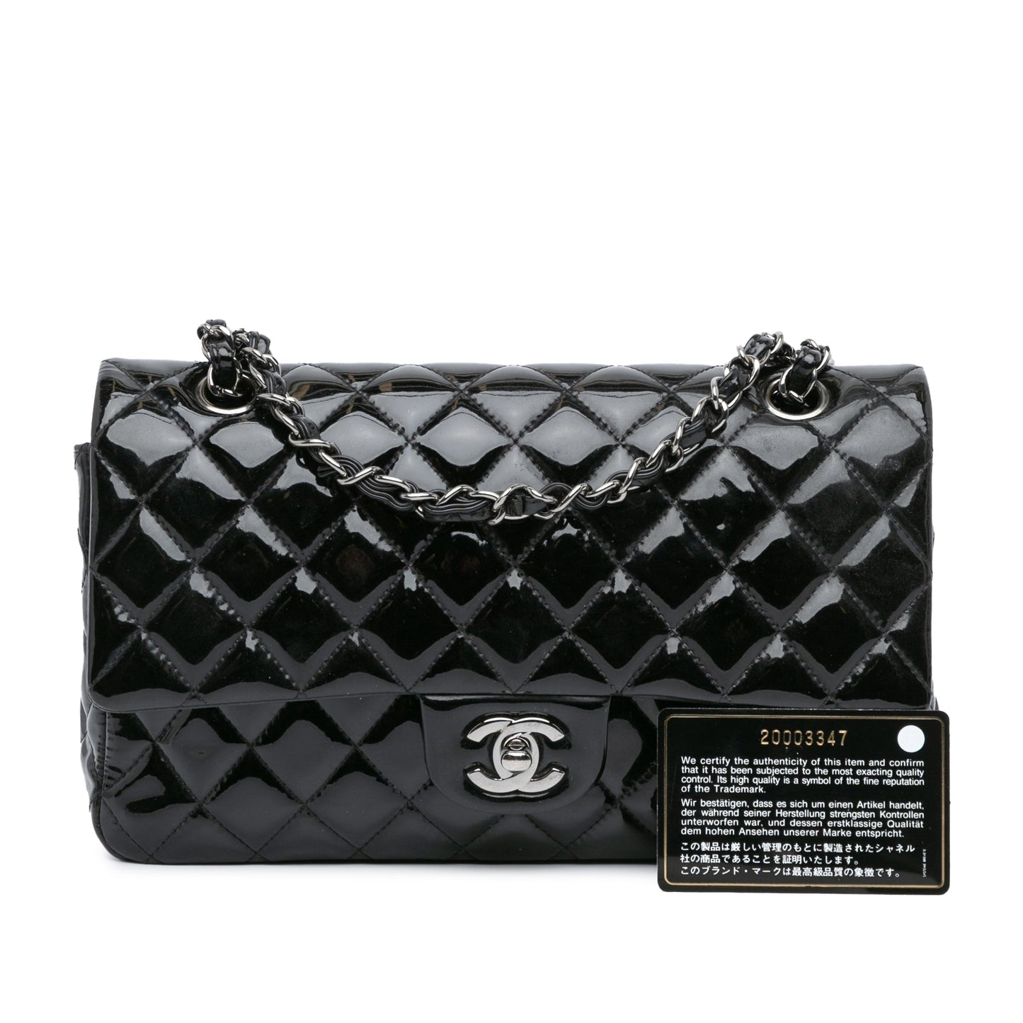 Black Chanel Medium Classic Patent Double Flap Shoulder Bag