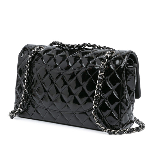 Black Chanel Medium Classic Patent Double Flap Shoulder Bag
