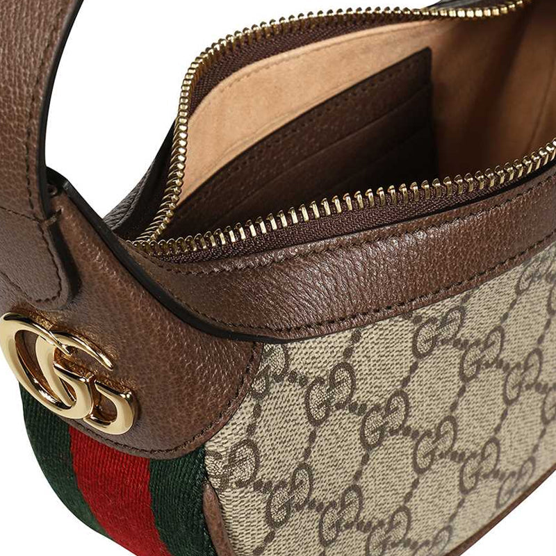 (WMNS) Gucci Ophidia Retro Logo Stripe Webbing Canvas Armpit Ebony / Brown Shoulder Bag 658551-96IWG-8745
