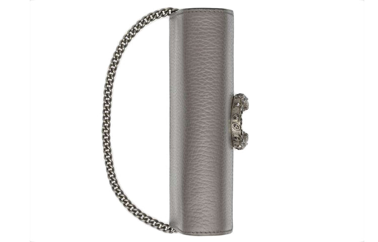(WMNS) GUCCI Dionysus Tiger Head Leather Chain Shoulder Messenger Bag Mini Gray Classic 476432-CAOGN-1293