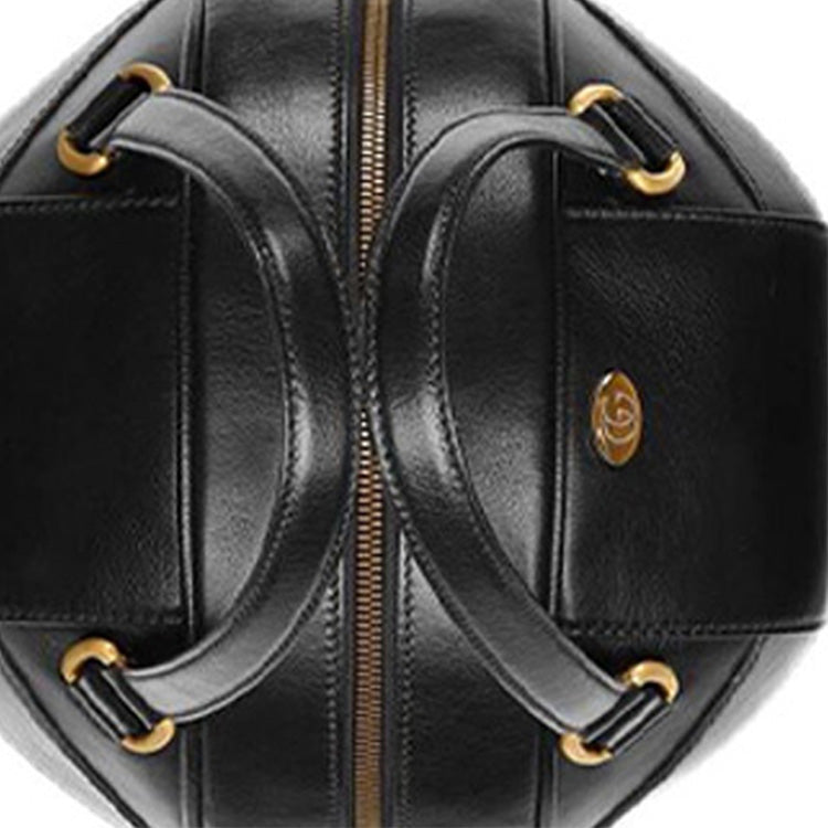(WMNS) Gucci Unisex Leather Enamel Logo HandBag Black 536110-0PL0T-1000
