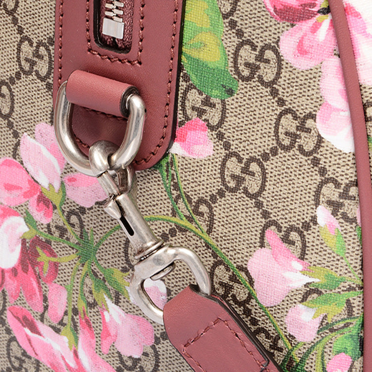 (WMNS) Gucci GG Blooms Logo Printing Canvas Boston Ebony / Pink HandBag 409527-KU2IN-8693