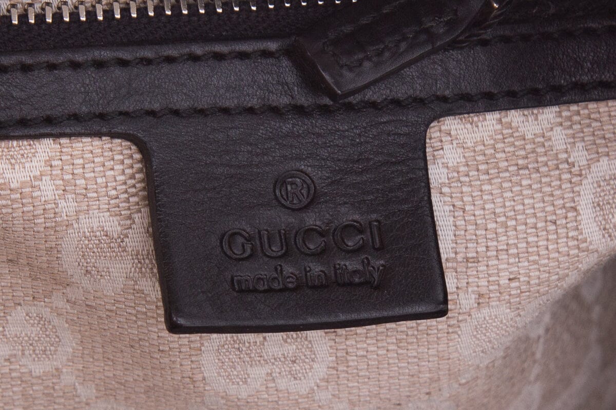 Gucci Black Leather D-Ring Tote