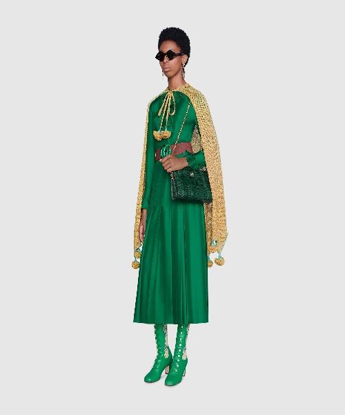 Gucci Ophidia Small Snakeskin Shoulder Bag Emerald