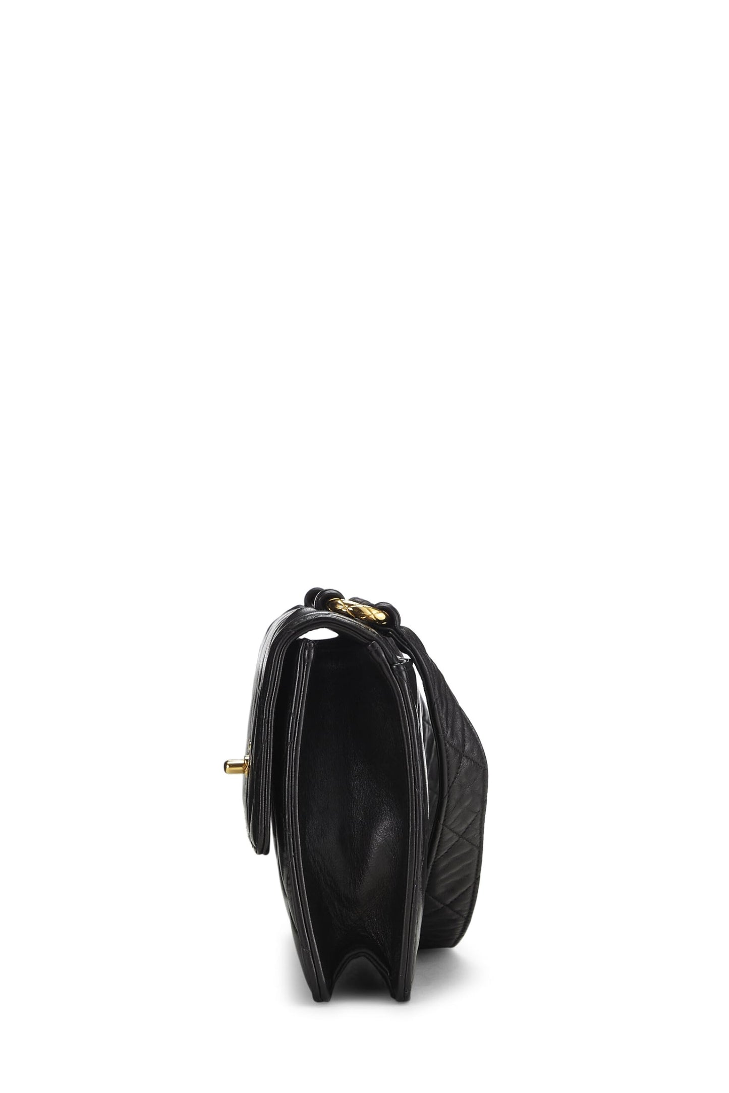 Chanel,  Black Quilted Lambskin Shoulder Bag, Black