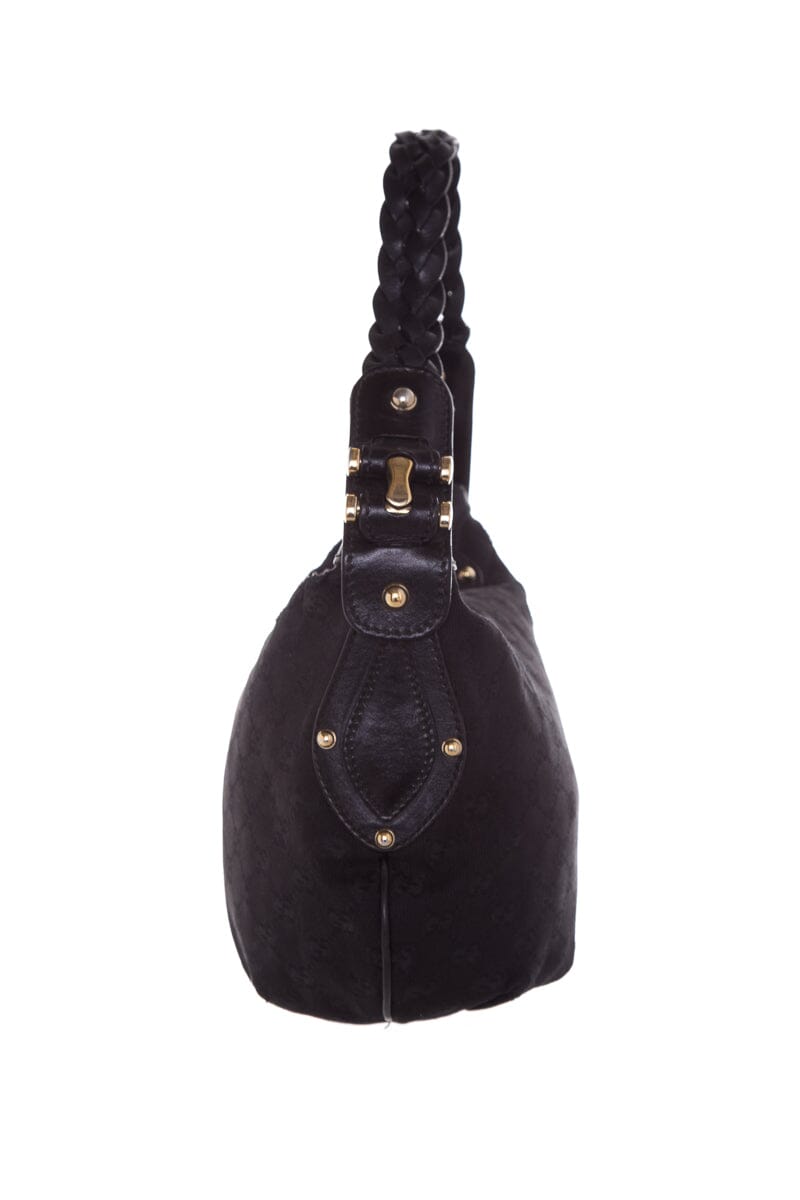 Gucci Vintage Black Monogram Hobo