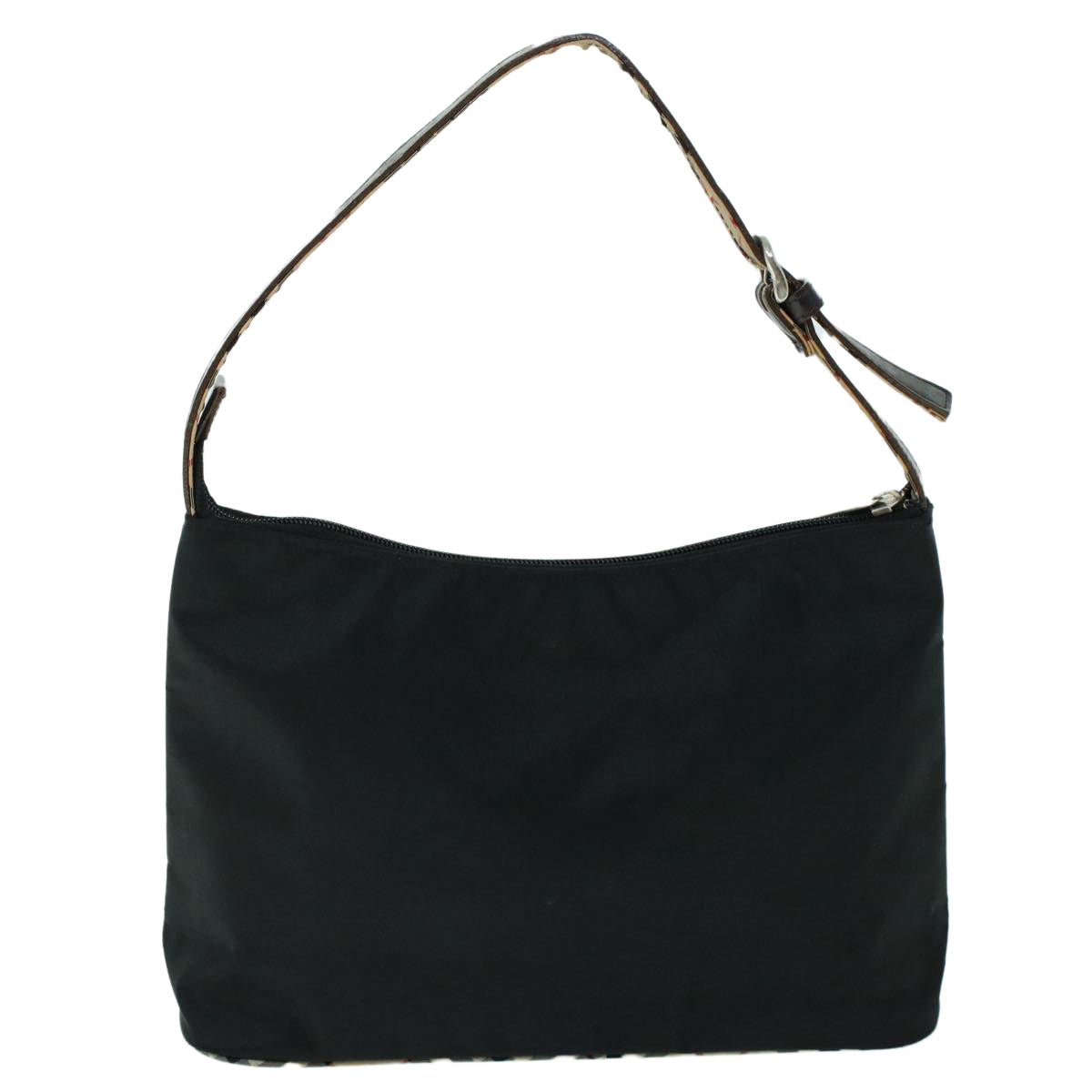 Burberry Nova Check Shoulder Bag Nylon Leather Beige Black Auth 53789