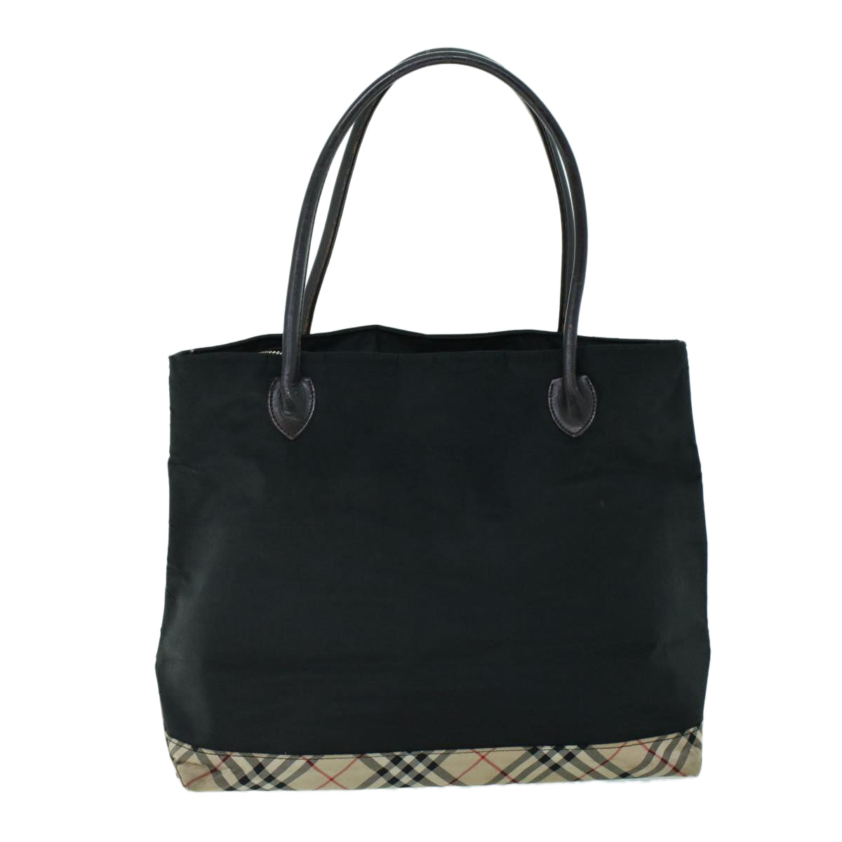 Burberry Nova Check Shoulder Bag Nylon Leather Beige Black Auth 53791