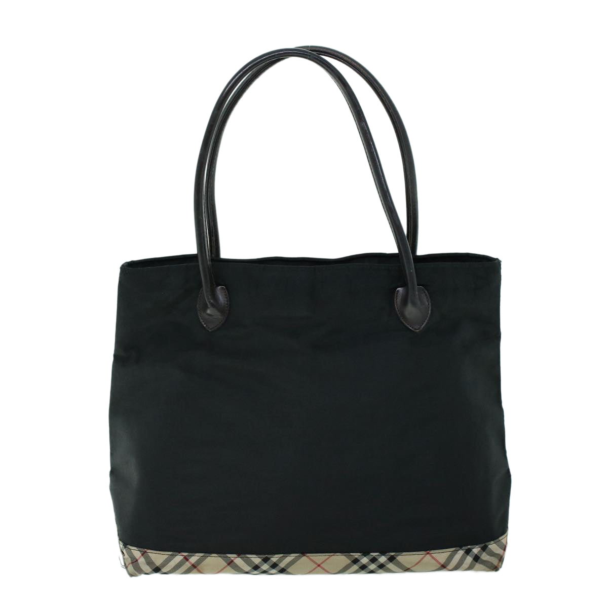 Burberry Nova Check Shoulder Bag Nylon Leather Beige Black Auth 53791