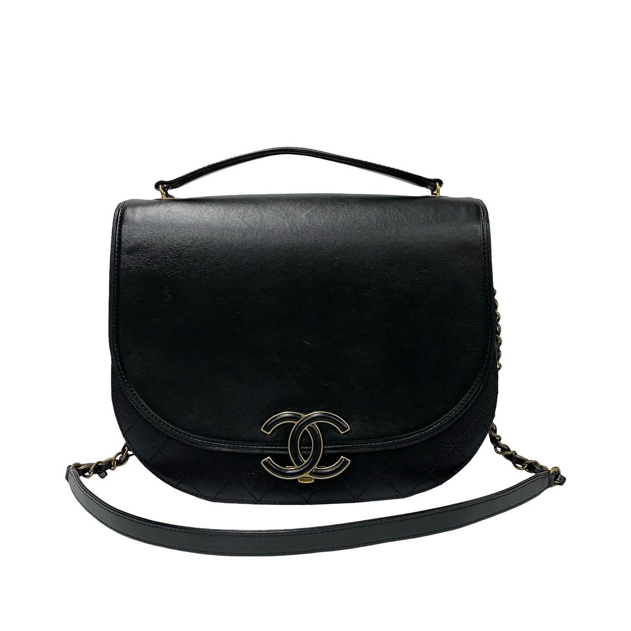 CHANEL Shoulder Bag lambskin black Matrasse