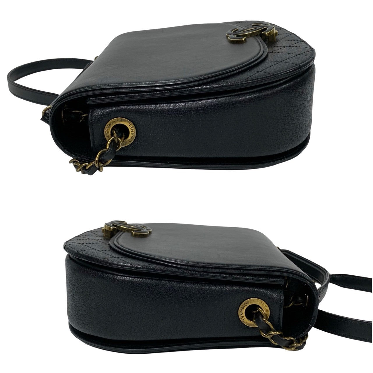 CHANEL Shoulder Bag lambskin black Matrasse
