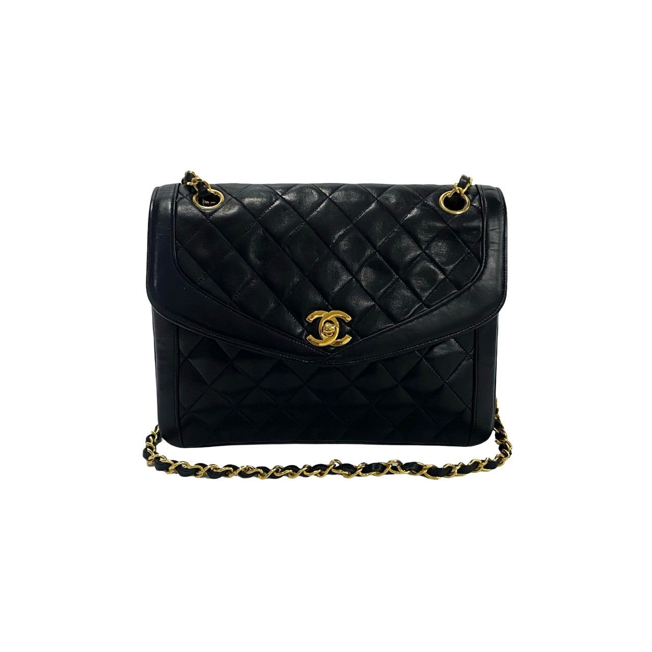 CHANEL Shoulder Bag lambskin black Matrasse