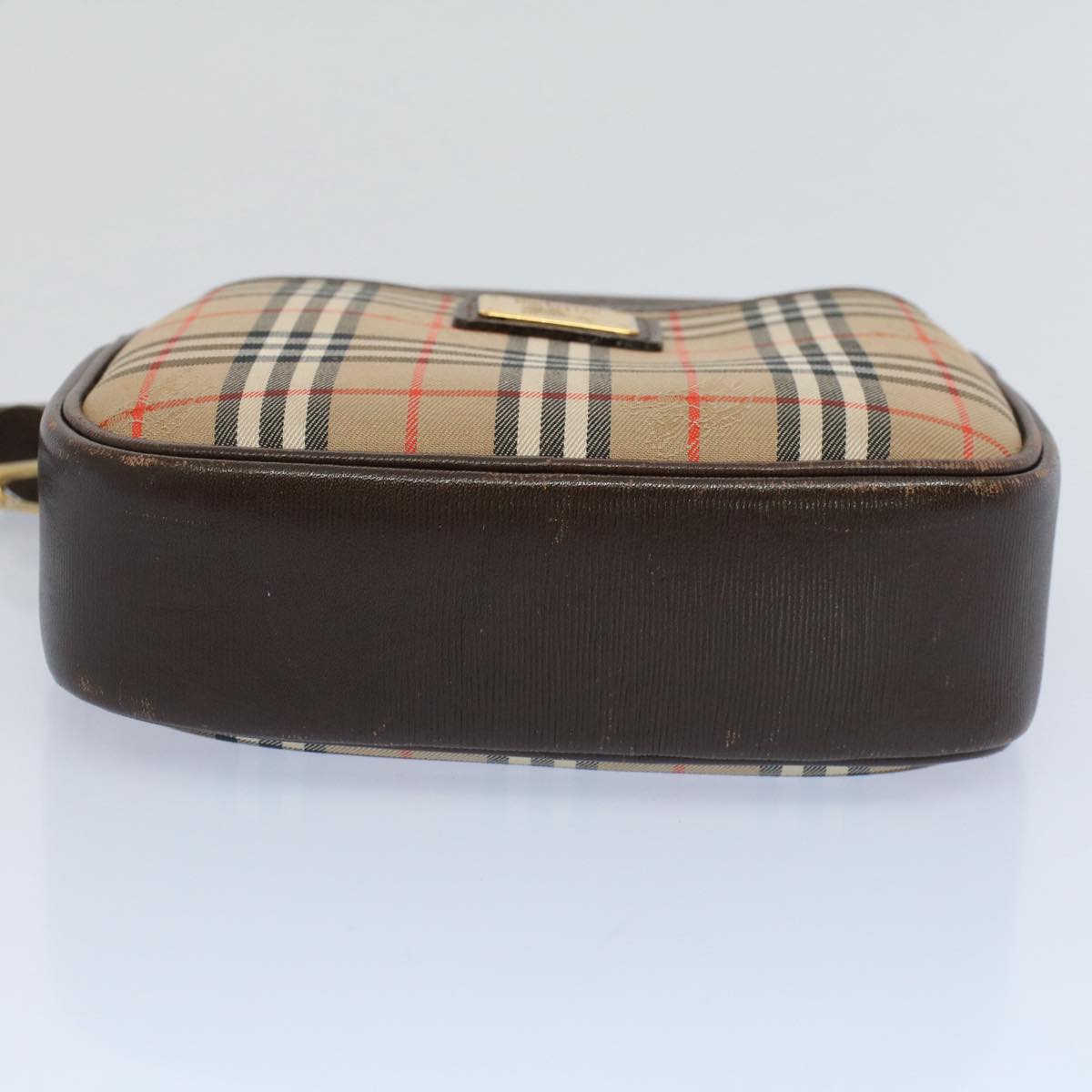 BurberrySs Nova Check Shoulder Bag Nylon Canvas Beige Auth 54680
