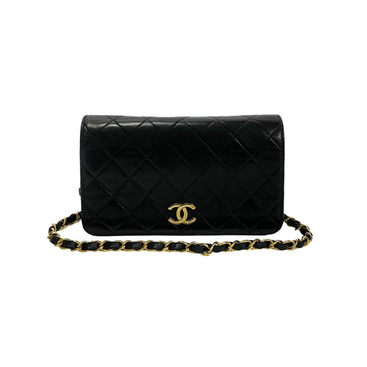 CHANEL Shoulder Bag lambskin black Matrasse