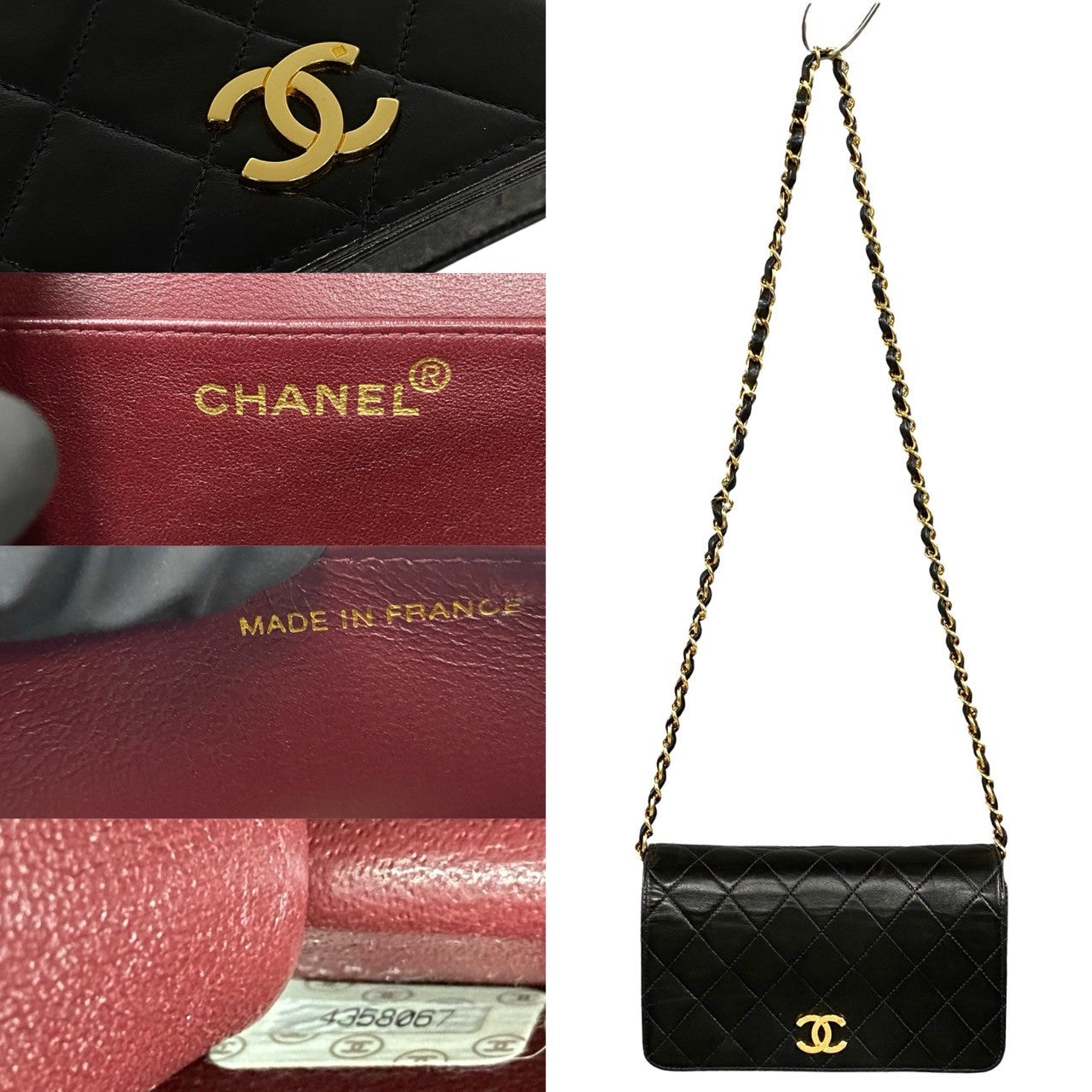 CHANEL Shoulder Bag lambskin black Matrasse