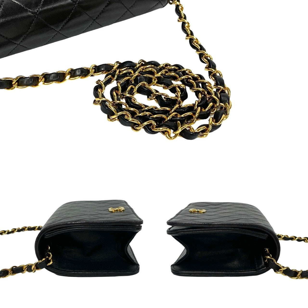CHANEL Shoulder Bag lambskin black Matrasse