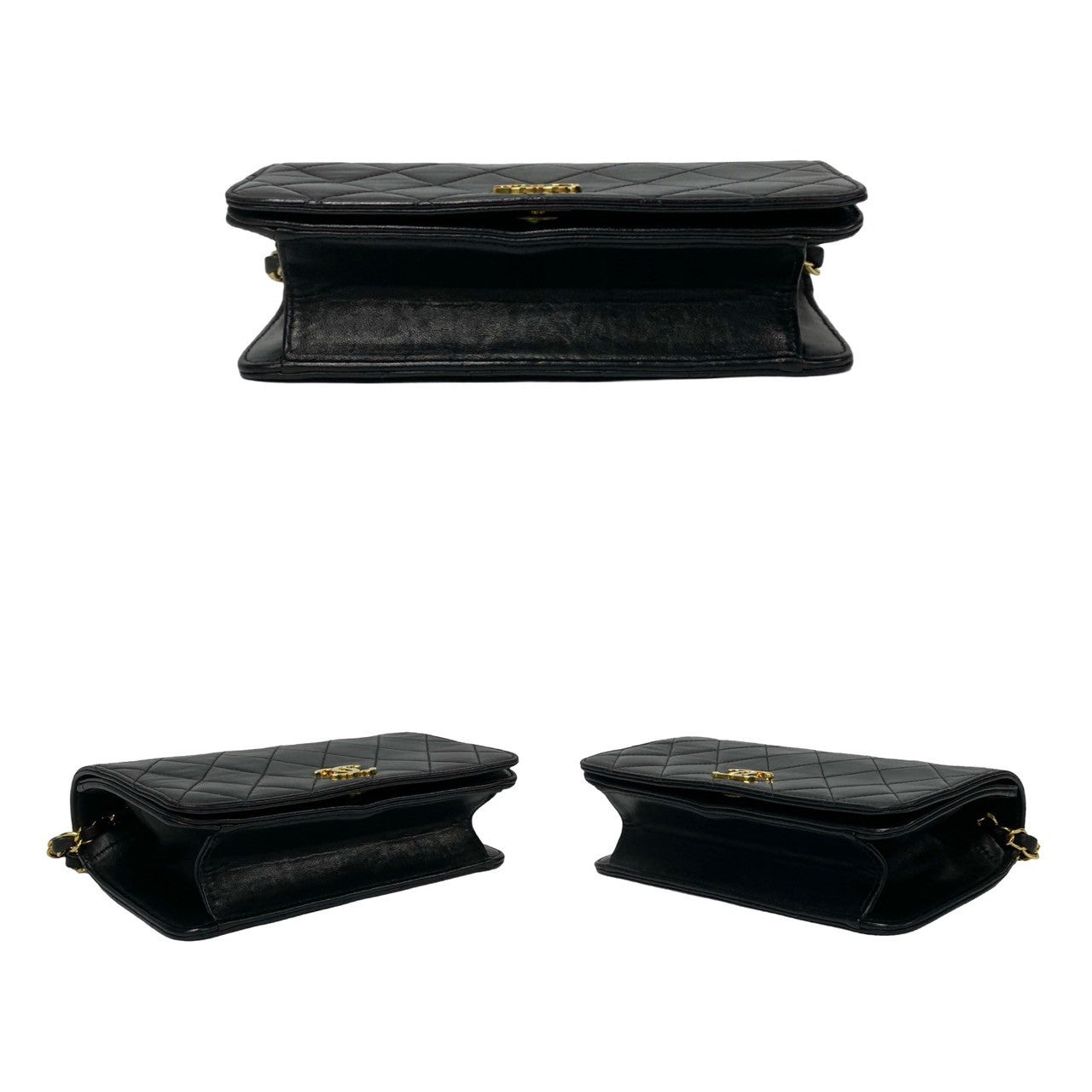 CHANEL Shoulder Bag lambskin black Matrasse