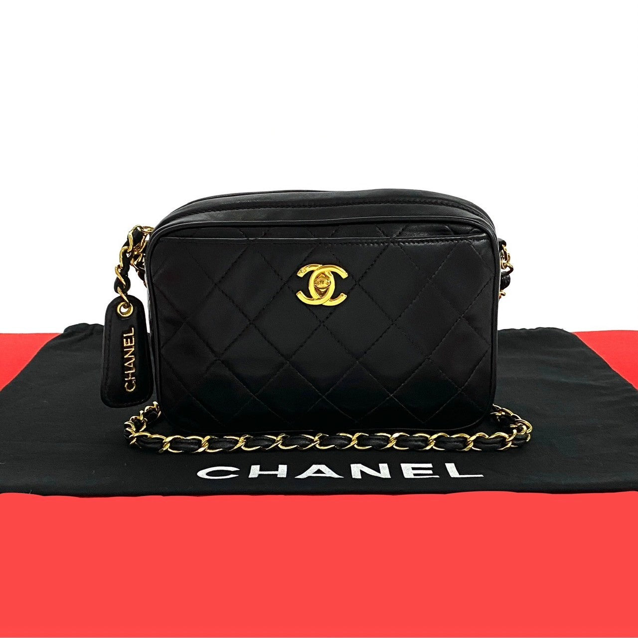 CHANEL Shoulder Bag lambskin black Matrasse