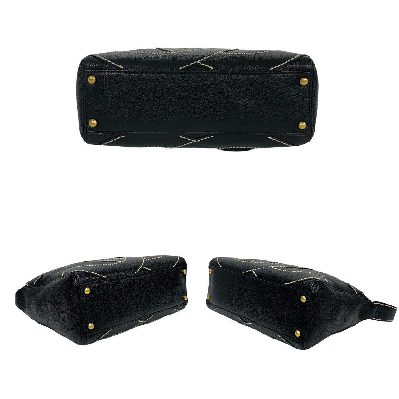 CHANEL Shoulder Bag Matt caviar skin black Wild stitch