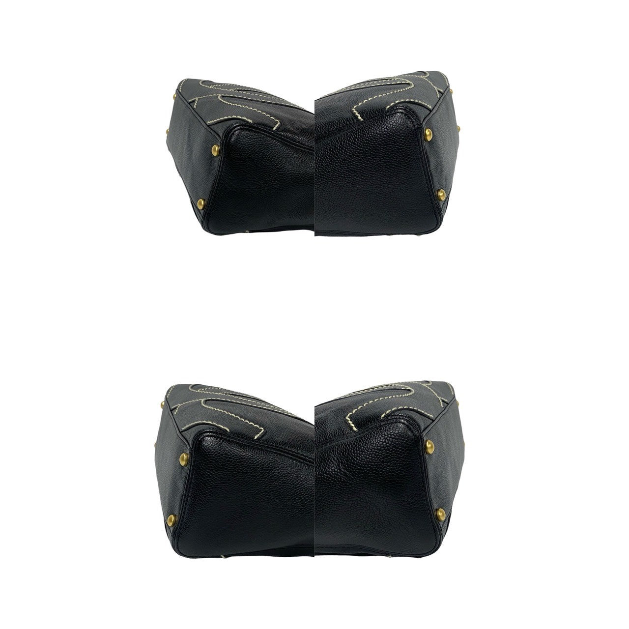CHANEL Shoulder Bag Matt caviar skin black Wild stitch