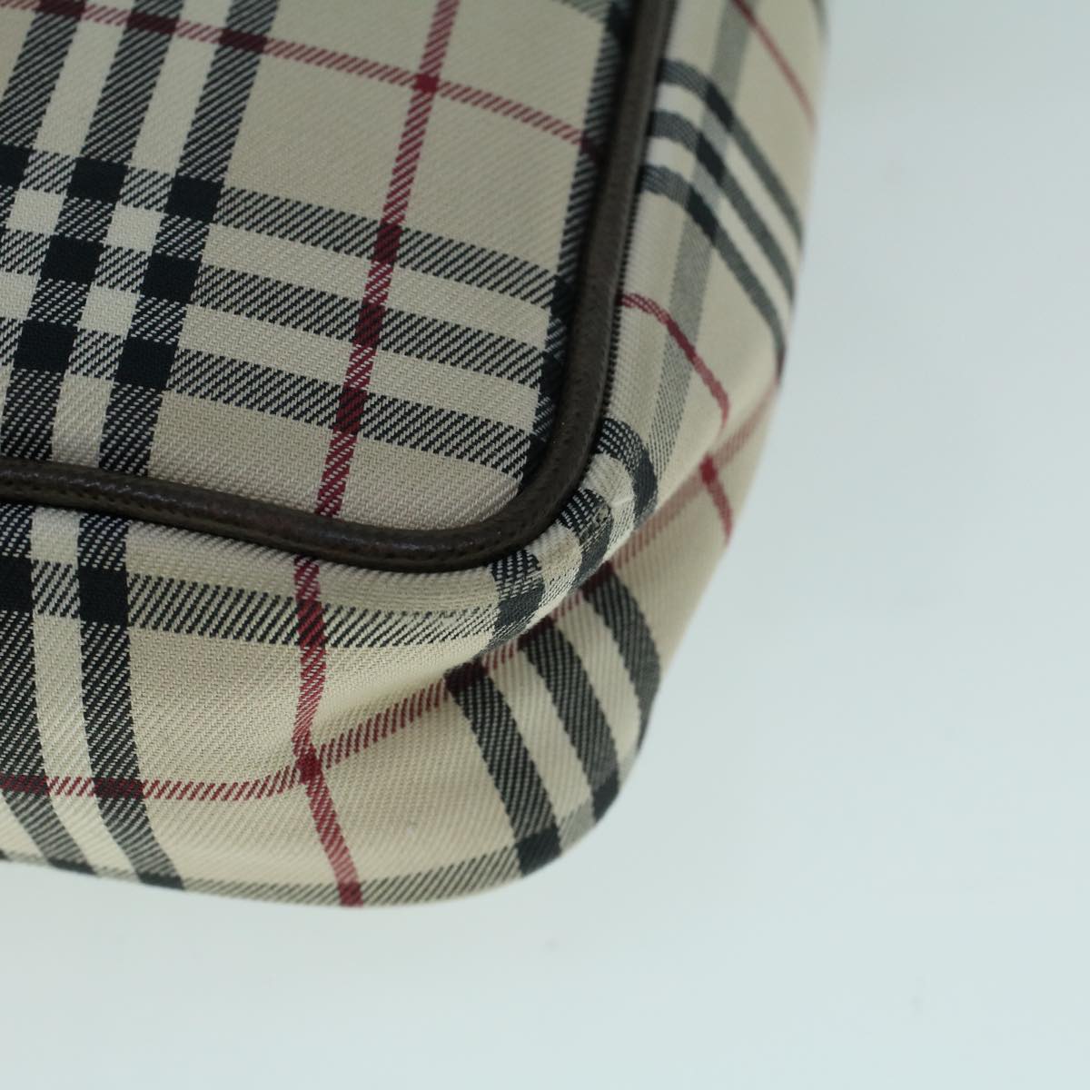 Burberry Nova Check Shoulder Bag Canvas Beige Brown Auth 56460