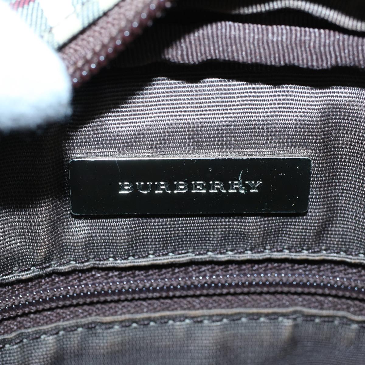 Burberry Nova Check Shoulder Bag Canvas Beige Brown Auth 56460